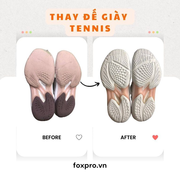 Thay đế giày tennis pickleball trước và sau tại Foxpro