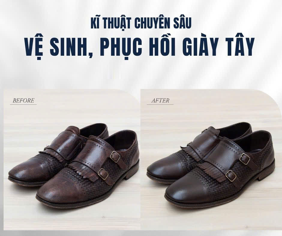 Vệ sinh và phục hồi giày tây da bò